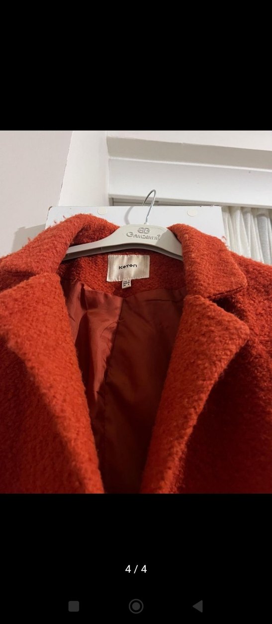 Tek Düğmeli turuncu Kaban - Görsel 4