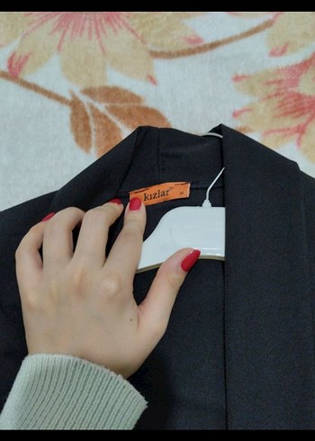 Siyah Kadın Uzun Ceket Kemerli - Görsel 3