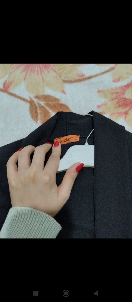 Siyah Kadın Uzun Ceket Kemerli - Görsel 3