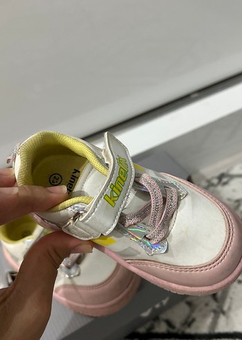 23 Beden pembe Renk Kız Çocuk Pembe Çizgili Spor Ayakkabı