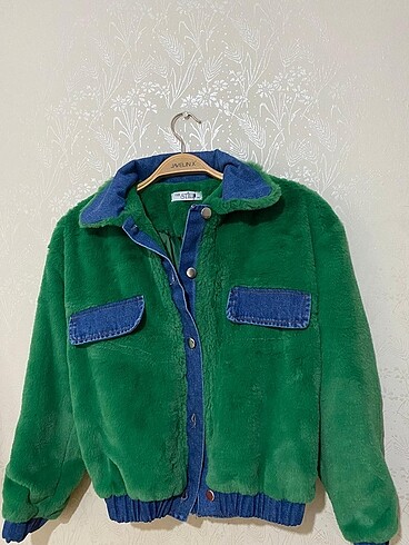 Peluş kot mont
