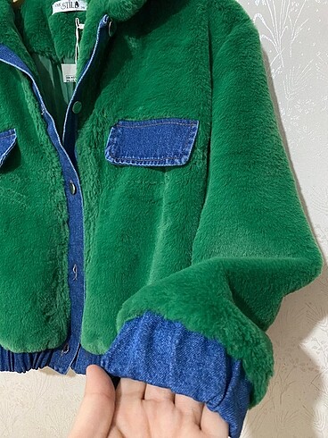 36 Beden Peluş kot mont