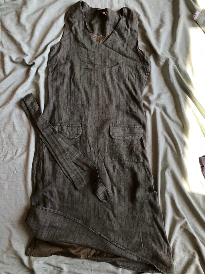 Keten Kumaşlı Salaş Hamile Tulum - Görsel 2