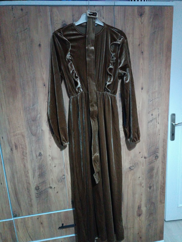 Uzun Kollu Salaş Bohem Elbise - Görsel 4