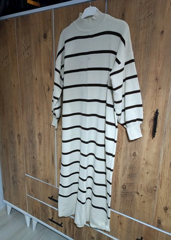 Çizgili Uzun Kollu Triko Kadın Kazak - Görsel 3