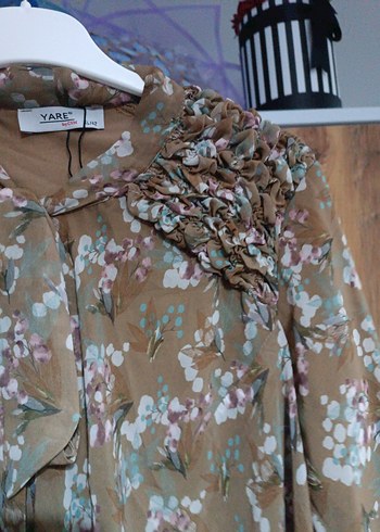 Bej Uzun Kollu Bohem Kuşaklı Elbise - Görsel 4