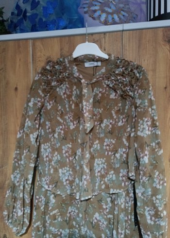 Bej Uzun Kollu Bohem Kuşaklı Elbise - Görsel 5