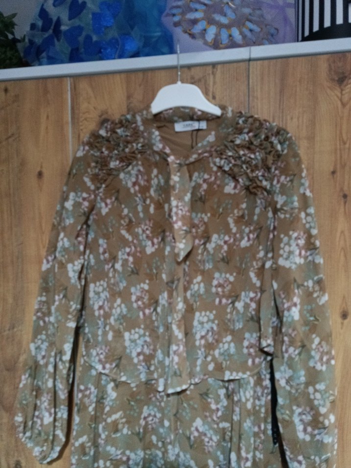 Bej Uzun Kollu Bohem Kuşaklı Elbise - Görsel 5