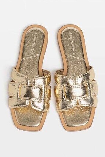 stradivarius gold terlik