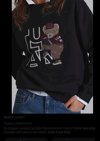 Lufian Siyah Kadın Sweatshirt