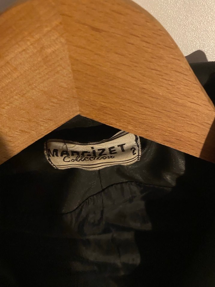 Siyah Uzun Deri Kadın Ceket - Görsel 2