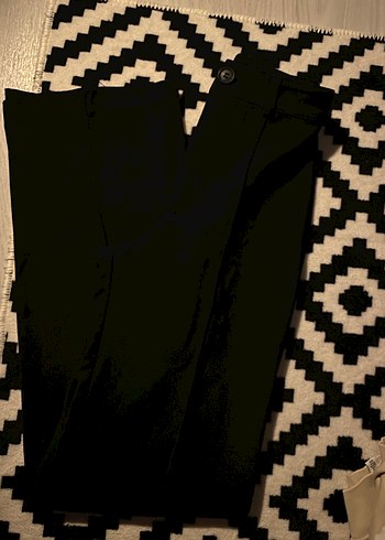 Kadın Siyah straight Kumaş Pantolon - Görsel 2