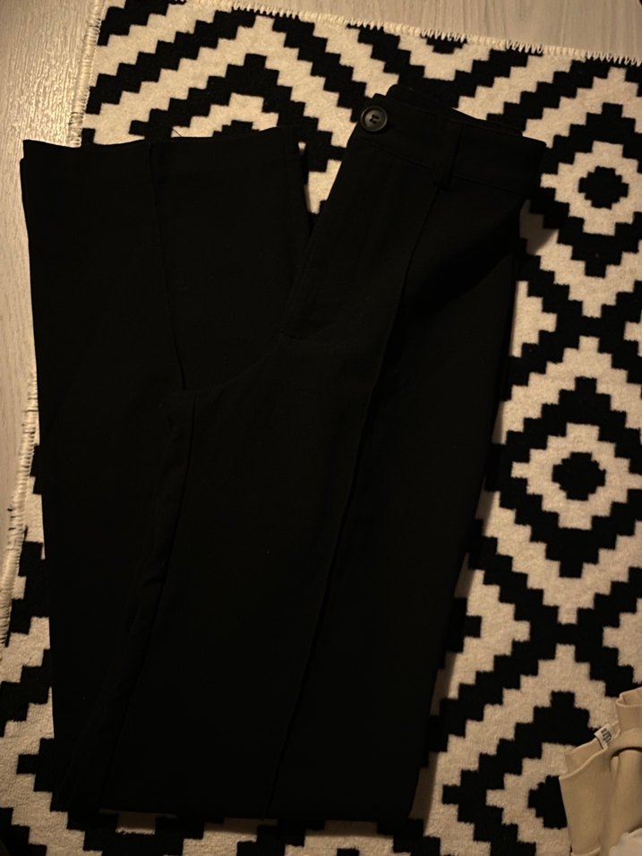 Kadın Siyah straight Kumaş Pantolon - Görsel 2