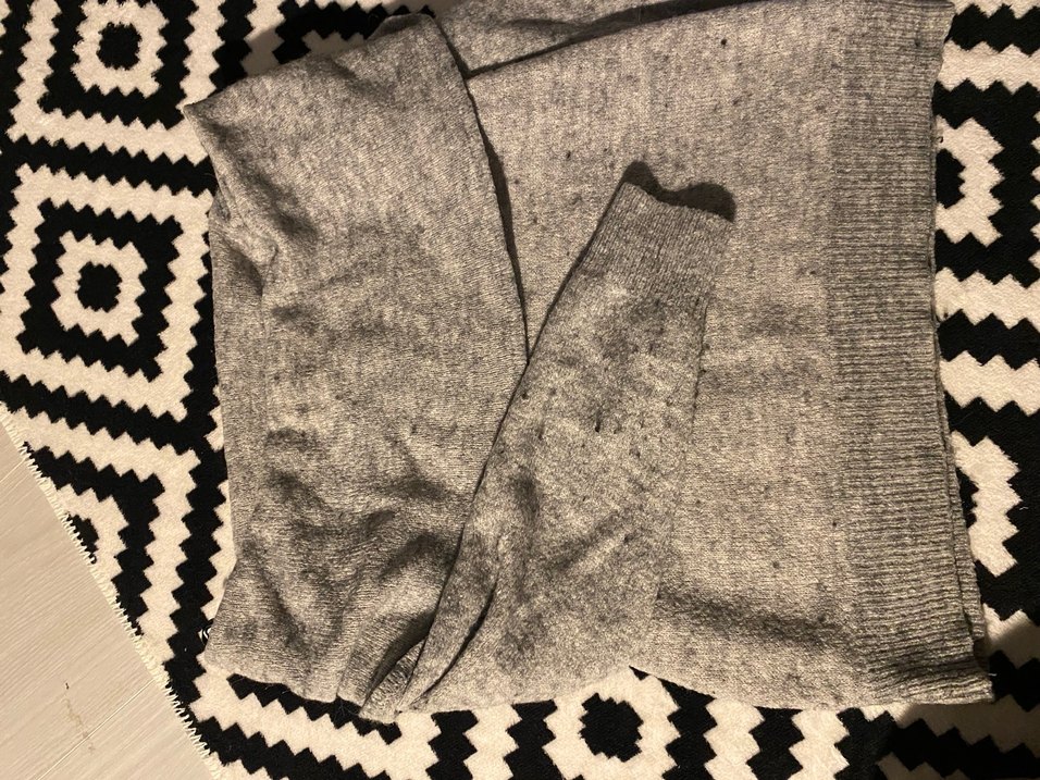 Gri Triko Kayık Yaka Kadın Kazak - Görsel 2