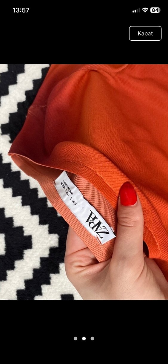 Kırmızı Bağlamalı Saten Bluz - Görsel 2