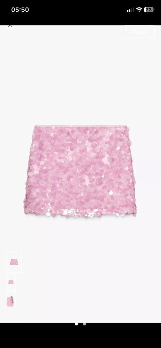 Pembe Boncuklu Mini Etek - Görsel 2