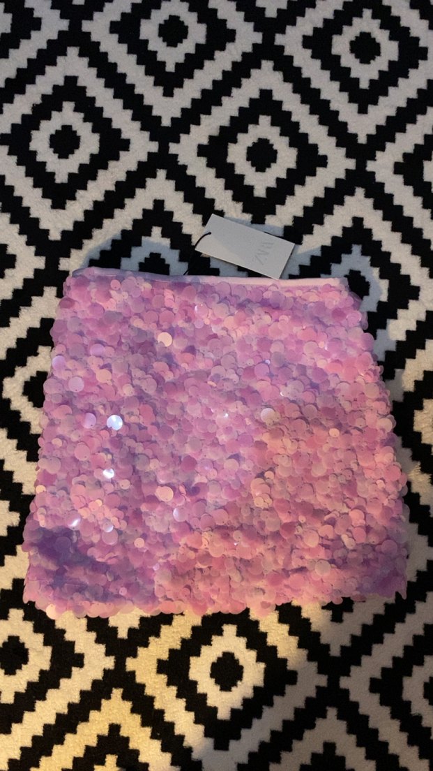 zara Pembe Boncuklu Mini Etek - Görsel 2