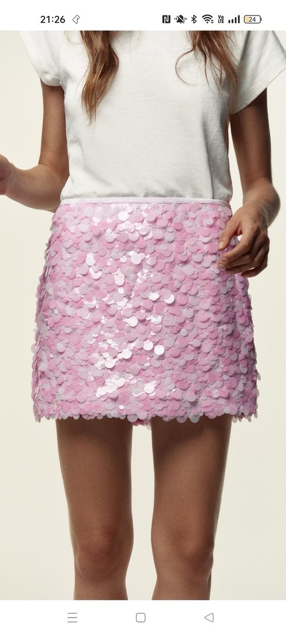 Pembe Mini Payetli Etek - Görsel 3