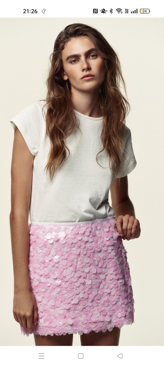 Pembe Mini Payetli Etek - Görsel 2
