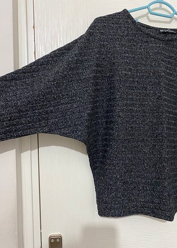 Gri Uzun Kollu Kadın Bluz - Görsel 3