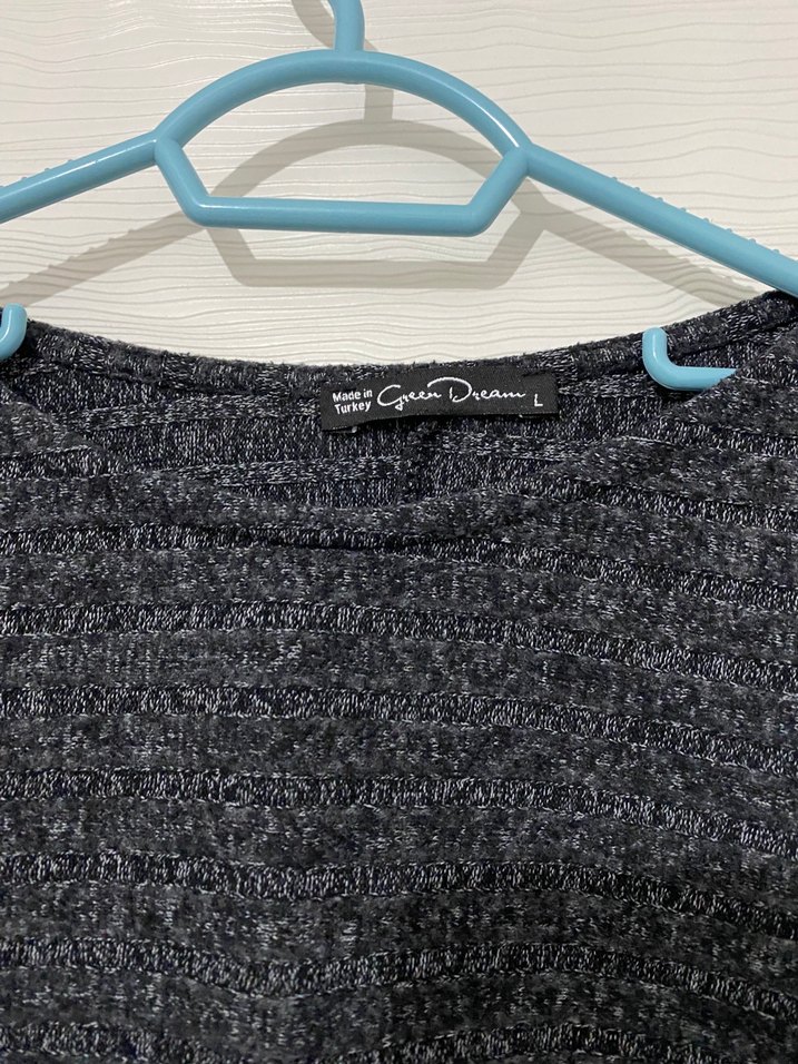 Gri Uzun Kollu Kadın Bluz - Görsel 4