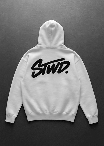 Beyaz Kapüşonlu Fermuarlı Erkek Sweatshirt - Görsel 2