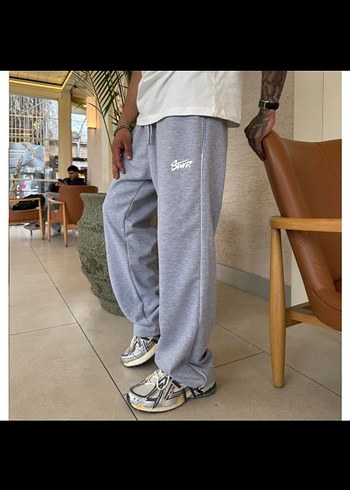 Gri Rahat Kesim Erkek Eşofman Altı - Görsel 2