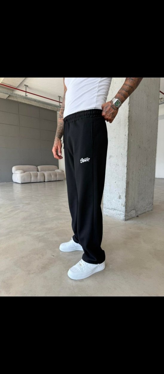 Erkek Siyah Rahat Kesim Sweatpant - Görsel 2