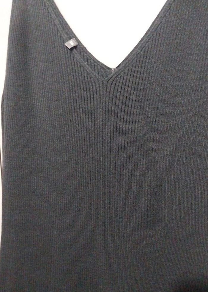 Siyah 2 Parça Askili ve Uzun Kollu Maxi - Görsel 4