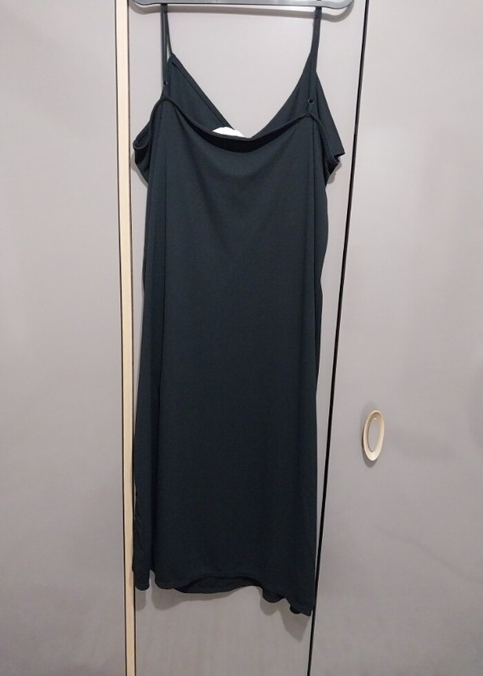 H&M Siyah Farbalalı Abiye Elbise  - Görsel 4