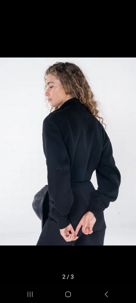 Friday Offset Crop Sweatshirt - Görsel 2