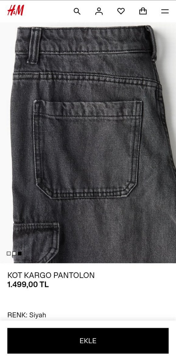H&M Kargo Kot Pantolon - Görsel 3