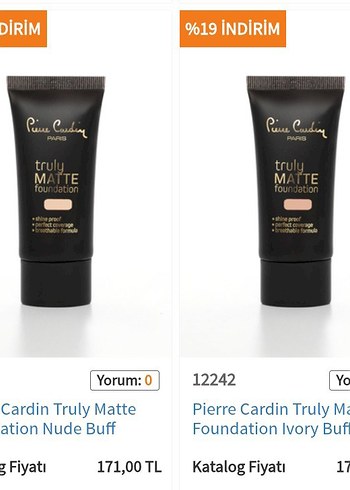 Beden Pierre Cardin Truly Matte Fondöten - Açık Bej