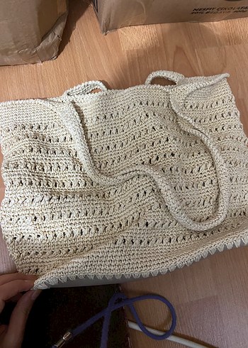 Kadın Çanta Bej örgü - Görsel 3