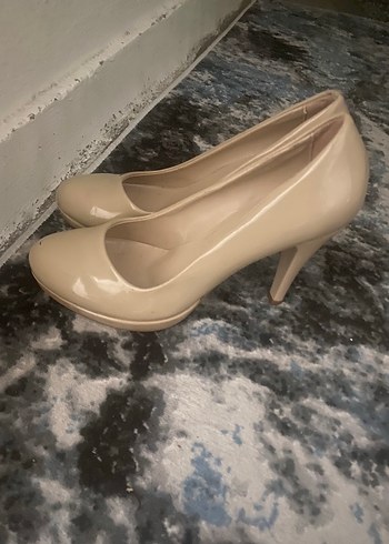 39 Beden Bej Platform Topuklu Kadın Stiletto