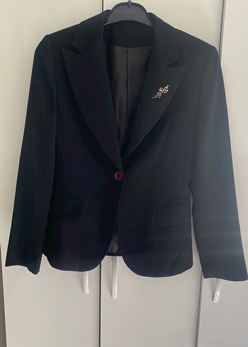 Diğer Siyah Düğmeli Kadın Blazer Ceket
