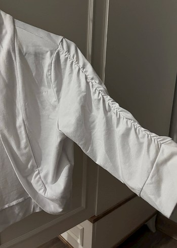 Beyaz Kız Çocuk Uzun Kollu Bolero - Görsel 2