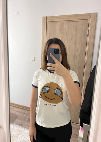 Bej Baskılı Kız Çocuk Tişört - Görsel 2