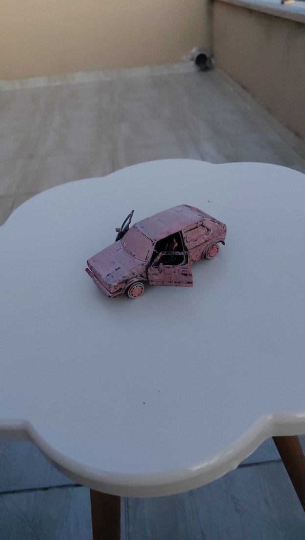 Pastel Pembe Oyuncak Araba - Görsel 3