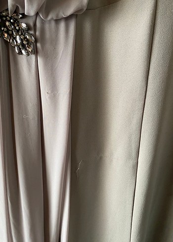 Tesettür Bej Uzun Abiye Elbise - Görsel 3