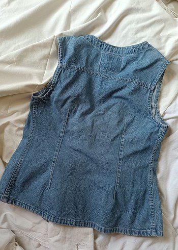 s Beden mavi Renk Kolsuz Denim Ceket