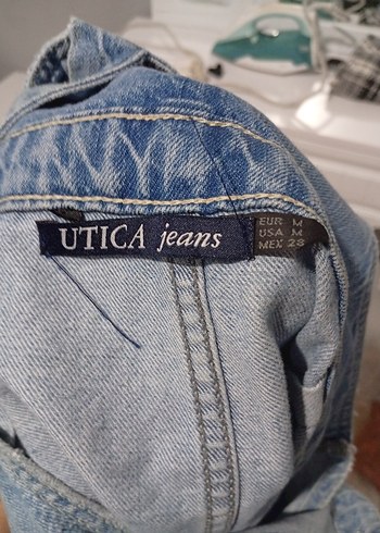 Mavi Düğmeli Kadın Kot Salopet - Görsel 5