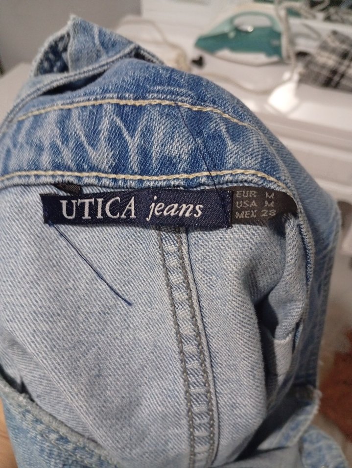 Mavi Düğmeli Kadın Kot Salopet - Görsel 5