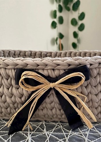 Penye İp Örgü Sepet - Görsel 3