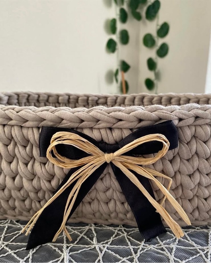 Penye İp Örgü Sepet - Görsel 3