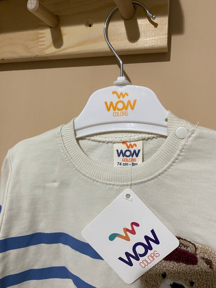 Mavi Çizgili Ayı Figürlü Bebek Takımı - Görsel 3