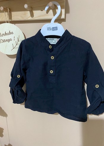 Siyah Düğmeli Çocuk gömlek - Görsel 2