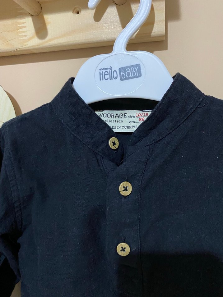 Siyah Düğmeli Çocuk gömlek - Görsel 3