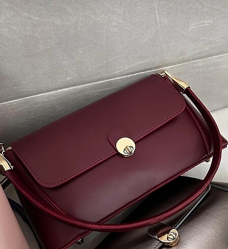 Diğer Bordo baget çanta vintage