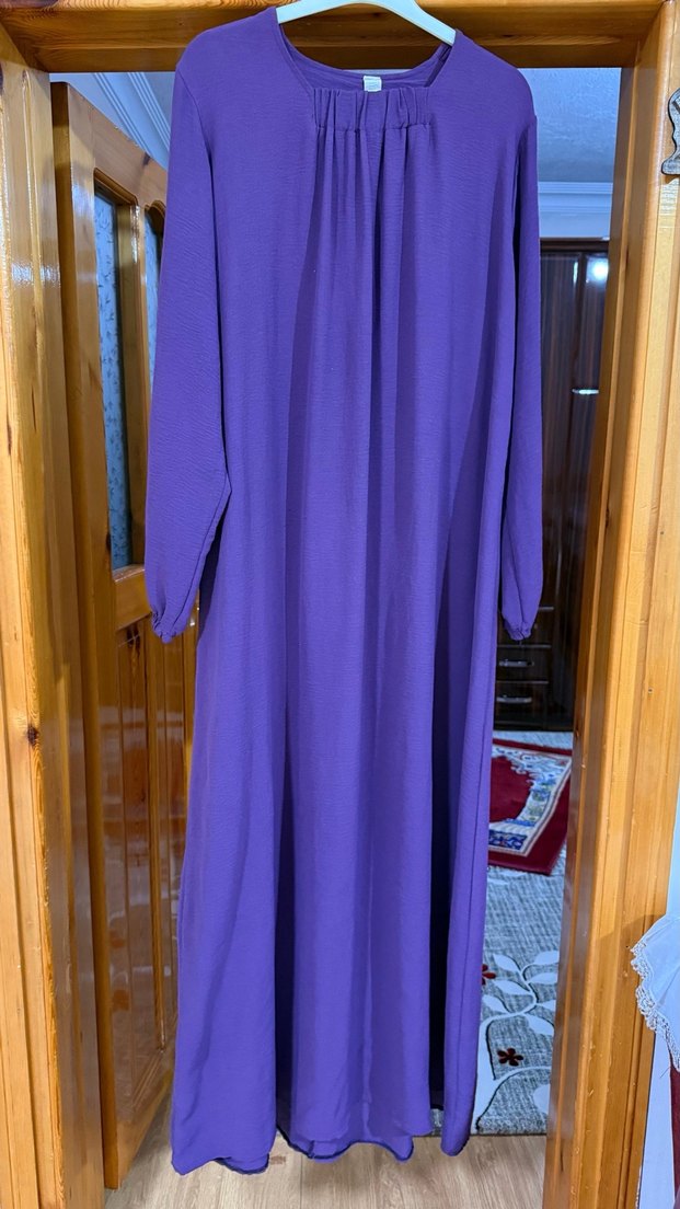 Uzun Mor Salaş Kadın Elbise - Görsel 3